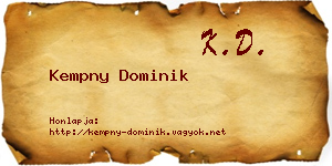 Kempny Dominik névjegykártya